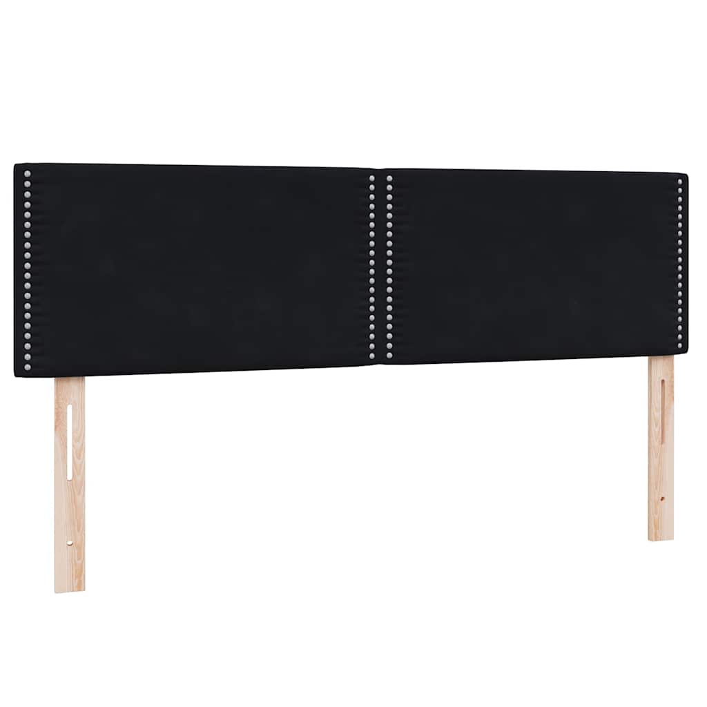 kontinentalseng med madras og LED-lys 160x210 cm fløjl sort