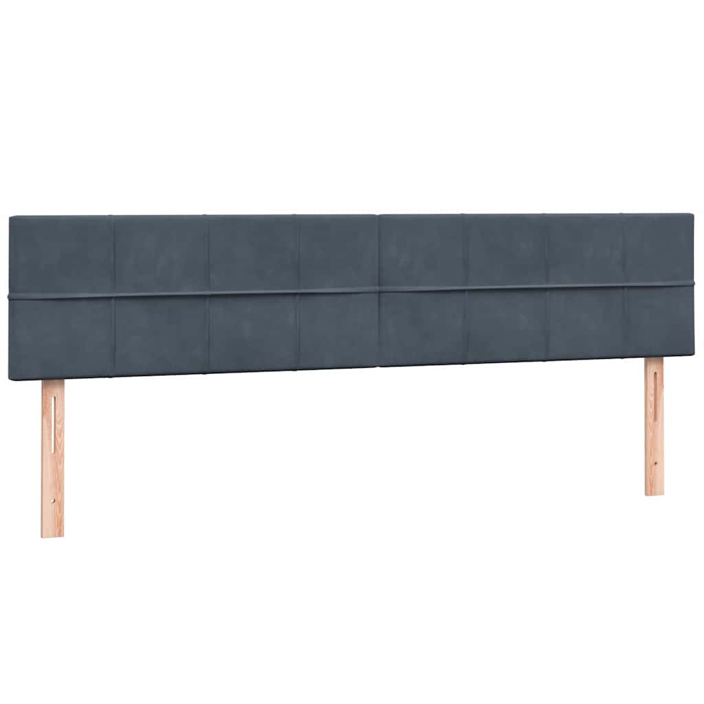 kontinentalseng med madras og LED-lys 180x220 cm fløjl mørkegrå