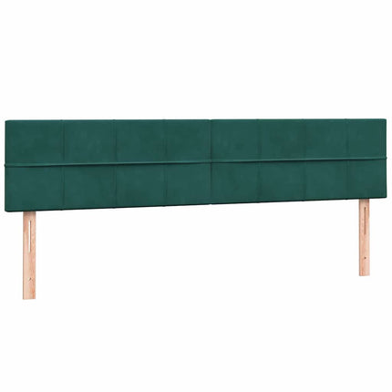 kontinentalseng med madras og LED-lys 180x220 cm fløjl mørkegrøn