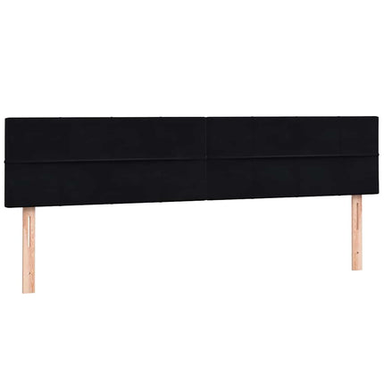 kontinentalseng med madras og LED-lys 200x220 cm fløjl sort