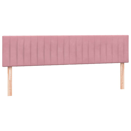 kontinentalseng med madras og LED-lys 180x210 cm fløjl lyserød