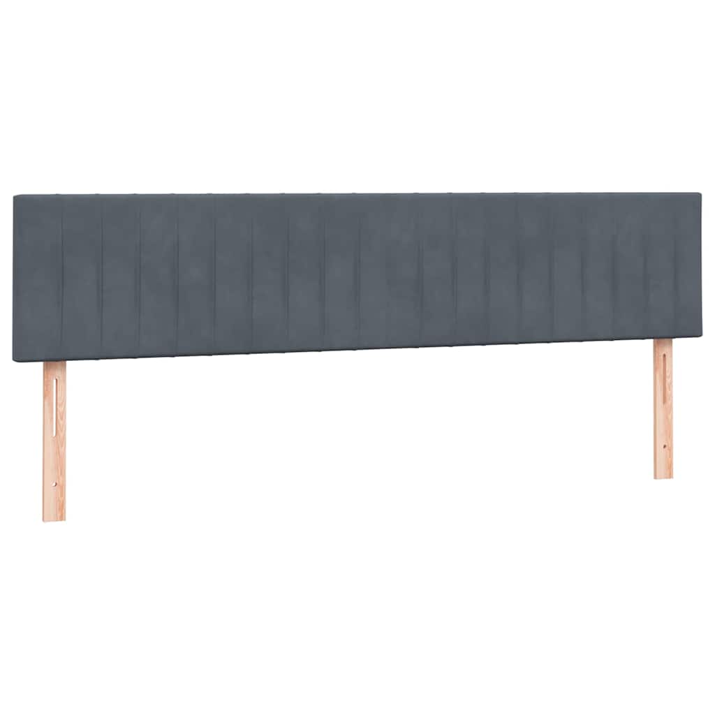 kontinentalseng med madras og LED-lys 180x220 cm fløjl mørkegrå