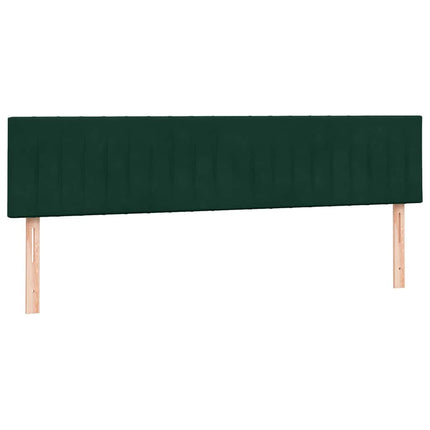 kontinentalseng med madras og LED-lys 180x220 cm fløjl mørkegrøn