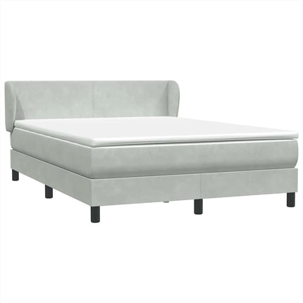 kontinentalseng med madras 160x210 cm fløjl lysegrå