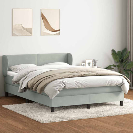 kontinentalseng med madras 160x210 cm fløjl lysegrå