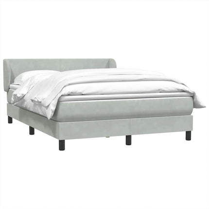 kontinentalseng med madras 160x210 cm fløjl lysegrå