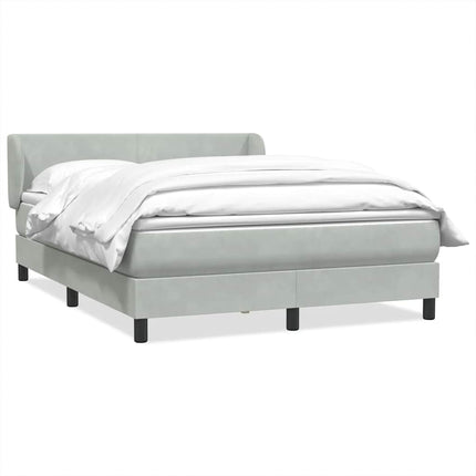 kontinentalseng med madras 160x210 cm fløjl lysegrå