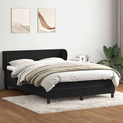 kontinentalseng med madras 160x210 cm fløjl sort