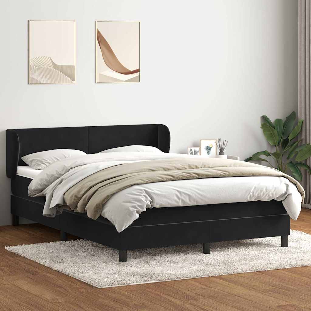 kontinentalseng med madras 160x210 cm fløjl sort