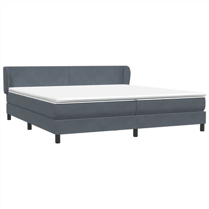kontinentalseng med madrasser 180x210 cm fløjl mørkegrå
