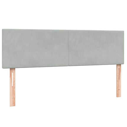 kontinentalseng med madras 160x220 cm fløjl lysegrå