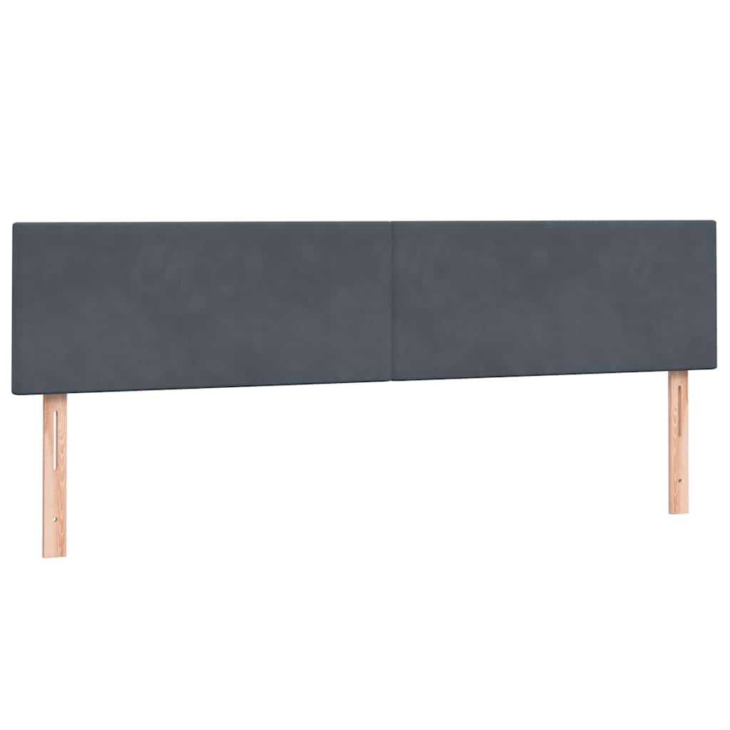 kontinentalseng med madrasser 180x220 cm fløjl mørkegrå