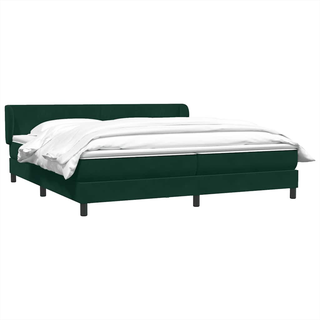 kontinentalseng med madrasser 180x220 cm fløjl mørkegrøn