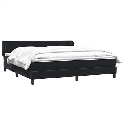 kontinentalseng med madrasser 200x220 cm fløjl sort