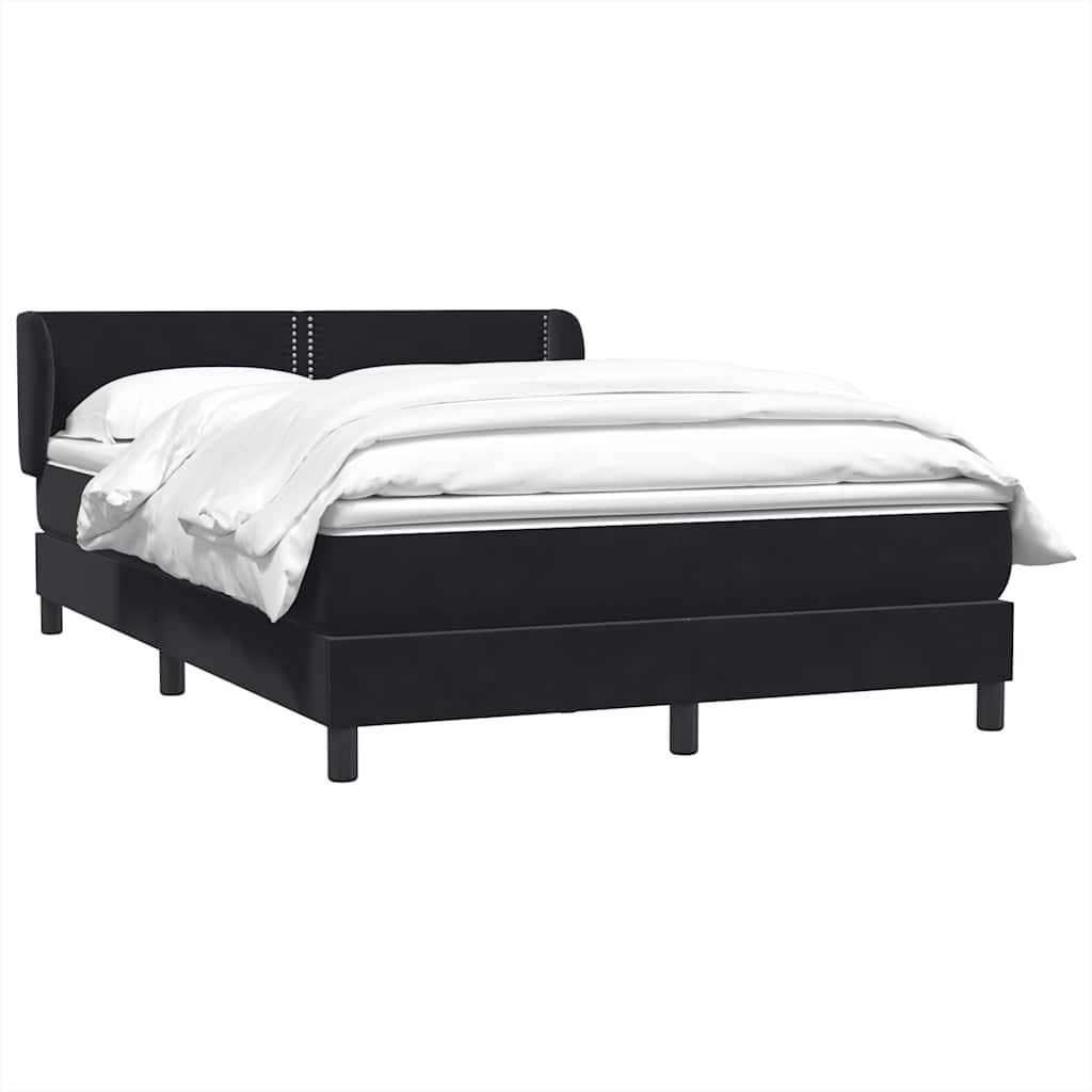 kontinentalseng med madras 160x210 cm fløjl sort