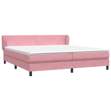 kontinentalseng med madrasser 180x210 cm fløjl lyserød