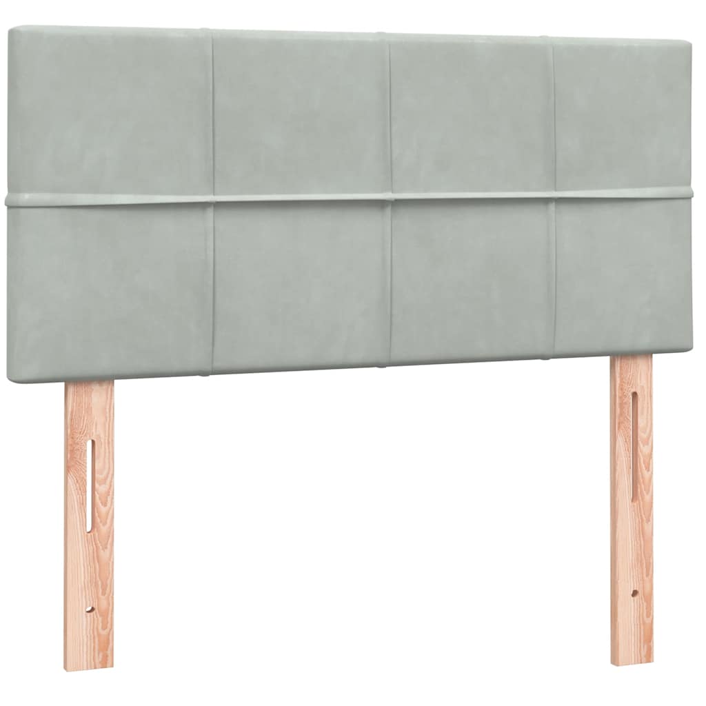 kontinentalseng med madras lysegrå 80x210 cm fløjl