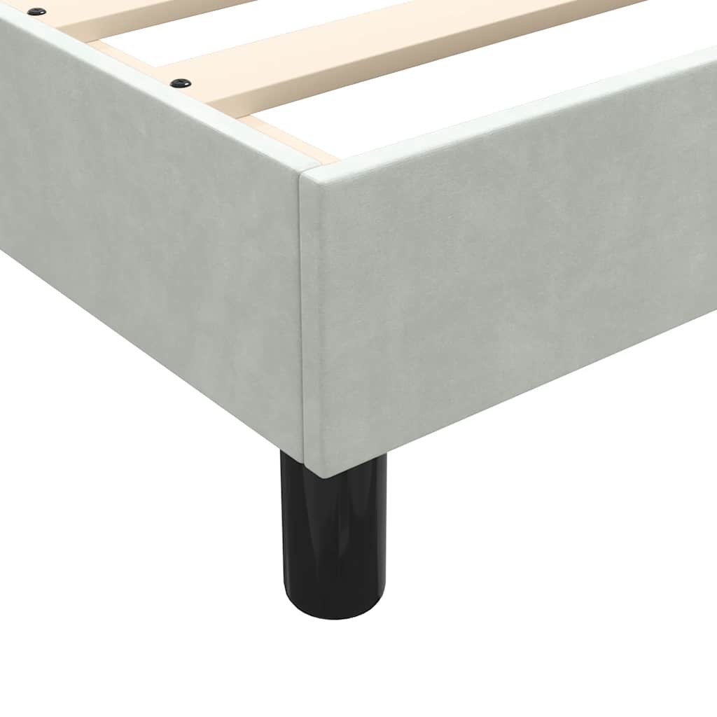kontinentalseng med madras lysegrå 80x210 cm fløjl