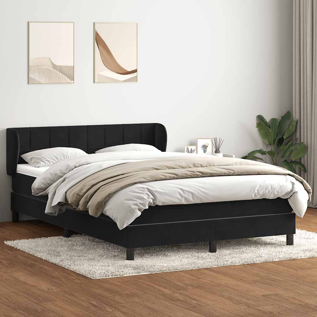 kontinentalseng med madras 160x210 cm fløjl sort