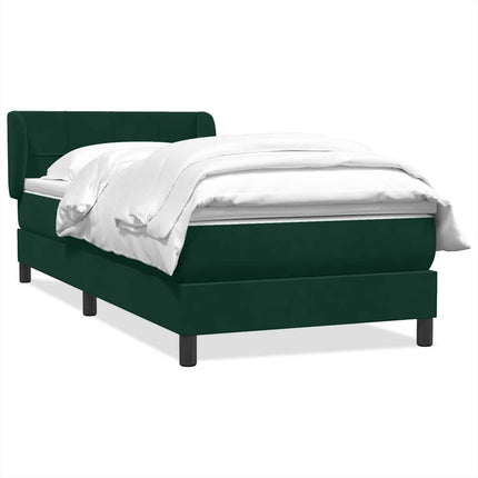 kontinentalseng med madras mørkegrøn 80x220 cm fløjl
