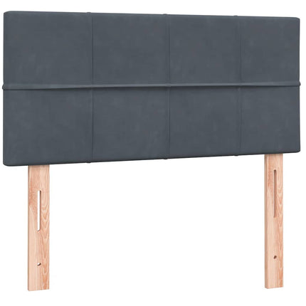 kontinentalseng med madras mørkegrå 90x220 cm fløjl
