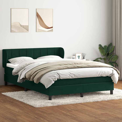 kontinentalseng med madras 160x220 cm fløjl mørkegrøn