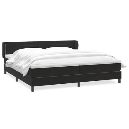 kontinentalseng med madrasser 200x220 cm fløjl sort