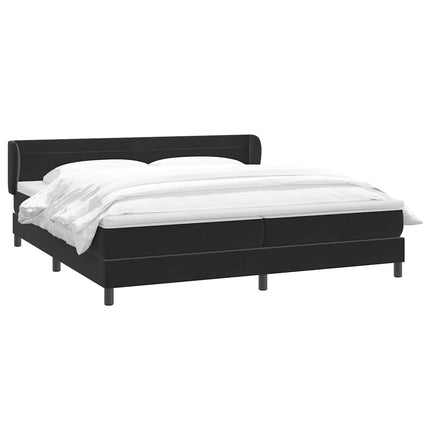 kontinentalseng med madrasser 200x220 cm fløjl sort