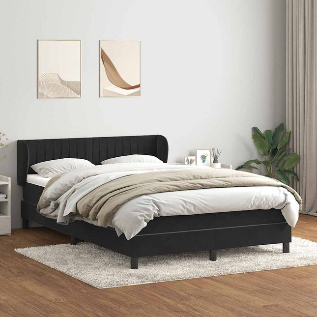 kontinentalseng med madras 160x210 cm fløjl sort