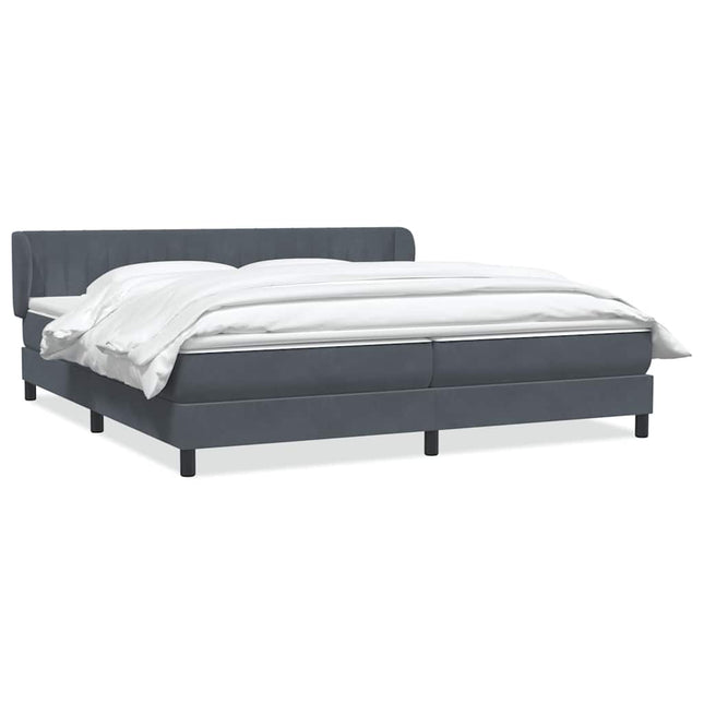 kontinentalseng med madrasser 180x210 cm fløjl mørkegrå