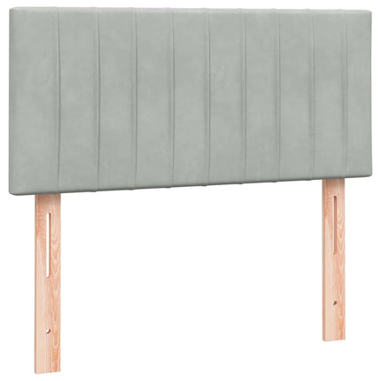 kontinentalseng med madras lysegrå 90x220 cm fløjl
