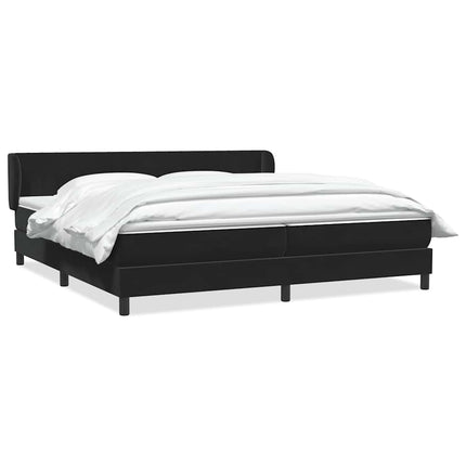 kontinentalseng med madrasser 200x220 cm fløjl sort