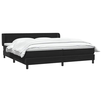kontinentalseng med madrasser 200x220 cm fløjl sort