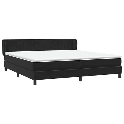 kontinentalseng med madrasser 200x220 cm fløjl sort