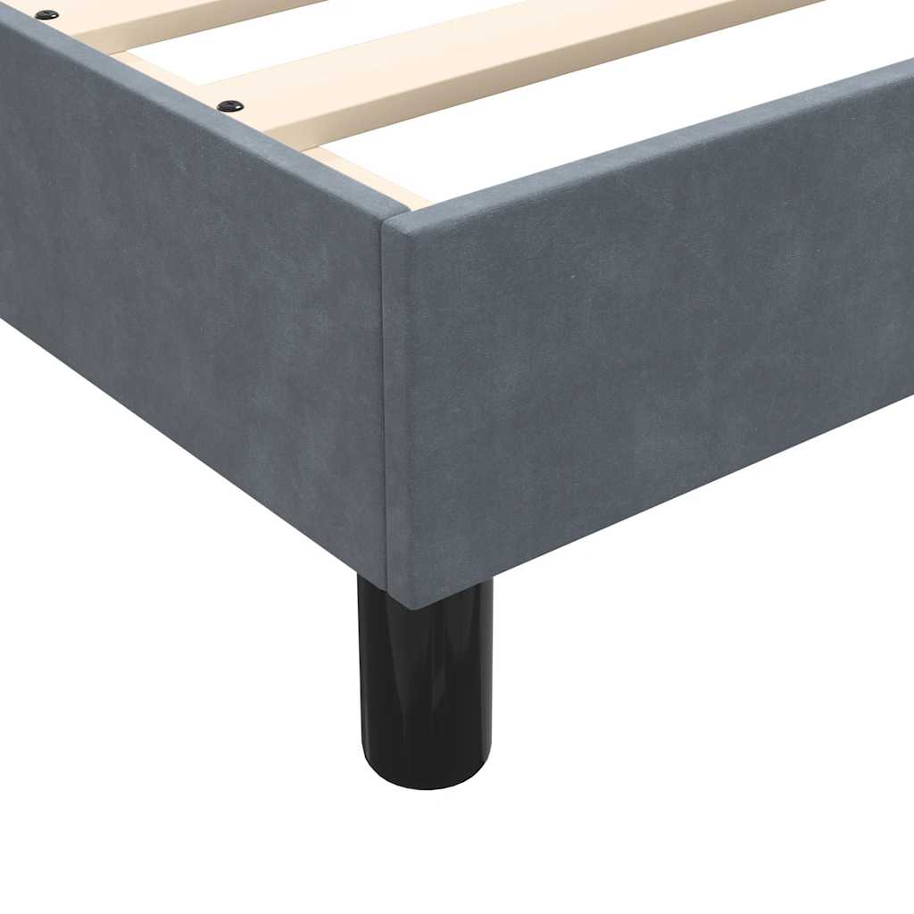 kontinentalseng med madrasser 180x220 cm fløjl mørkegrå