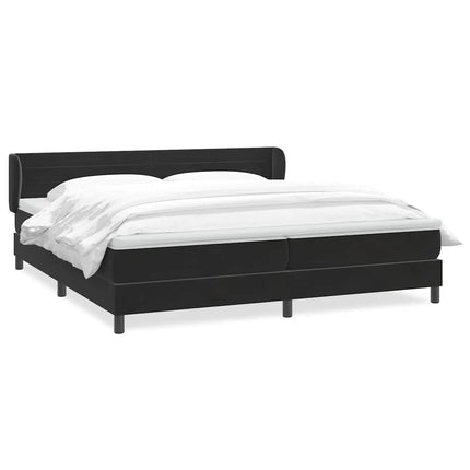kontinentalseng med madrasser 200x220 cm fløjl sort