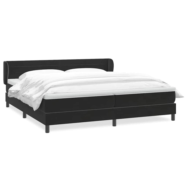 kontinentalseng med madrasser 200x220 cm fløjl sort