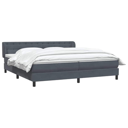 kontinentalseng med madrasser 180x210 cm fløjl mørkegrå