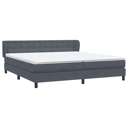 kontinentalseng med madrasser 180x210 cm fløjl mørkegrå