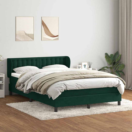 kontinentalseng med madras 160x220 cm fløjl mørkegrøn