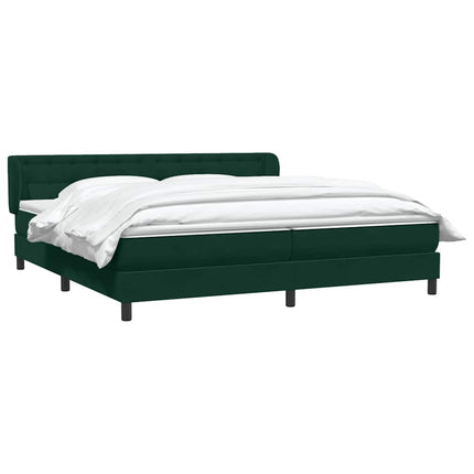 kontinentalseng med madrasser 180x220 cm fløjl mørkegrøn