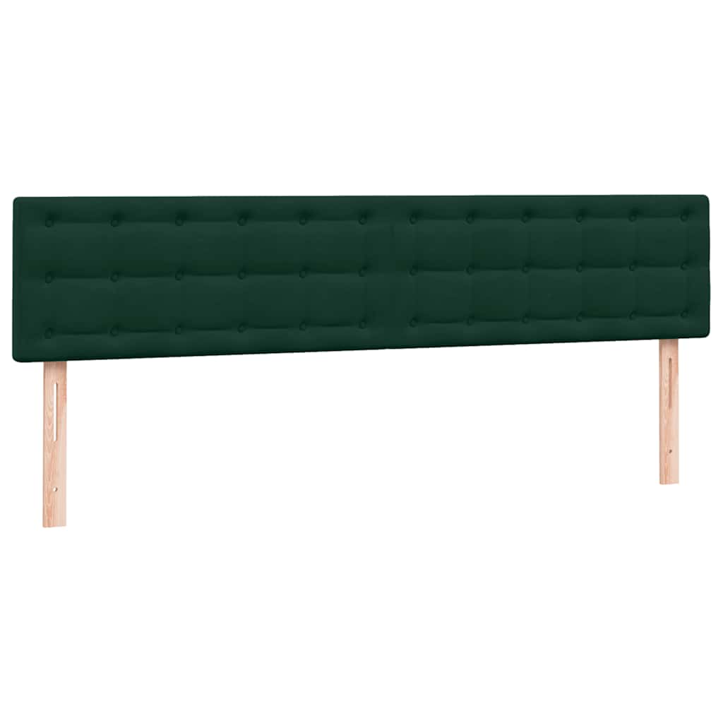 kontinentalseng med madrasser 180x220 cm fløjl mørkegrøn