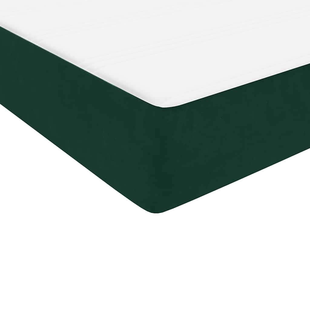 kontinentalseng med madrasser 180x220 cm fløjl mørkegrøn