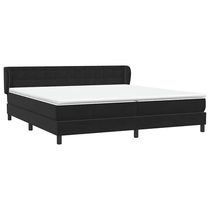 kontinentalseng med madrasser 200x220 cm fløjl sort