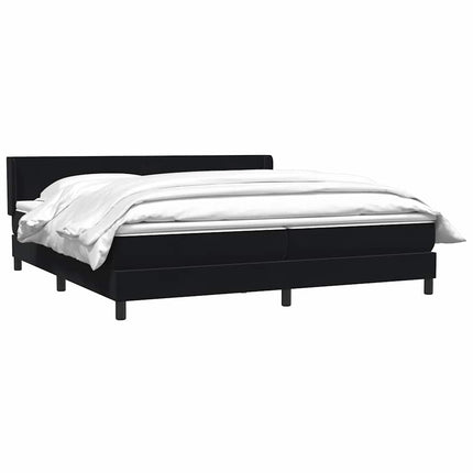 kontinentalseng med madras 200x220 cm fløjl sort
