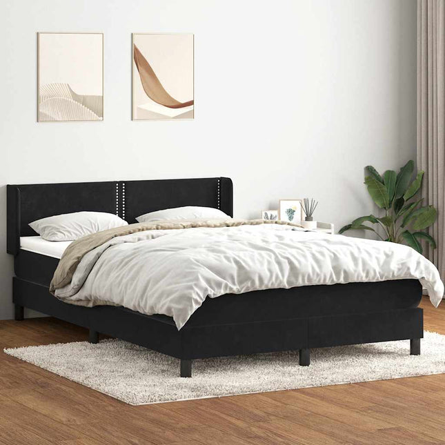 kontinentalseng med madras 160x210 cm fløjl sort