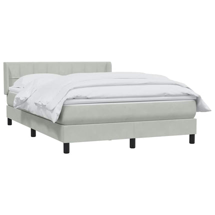 kontinentalseng med madras 160x210 cm fløjl lysegrå