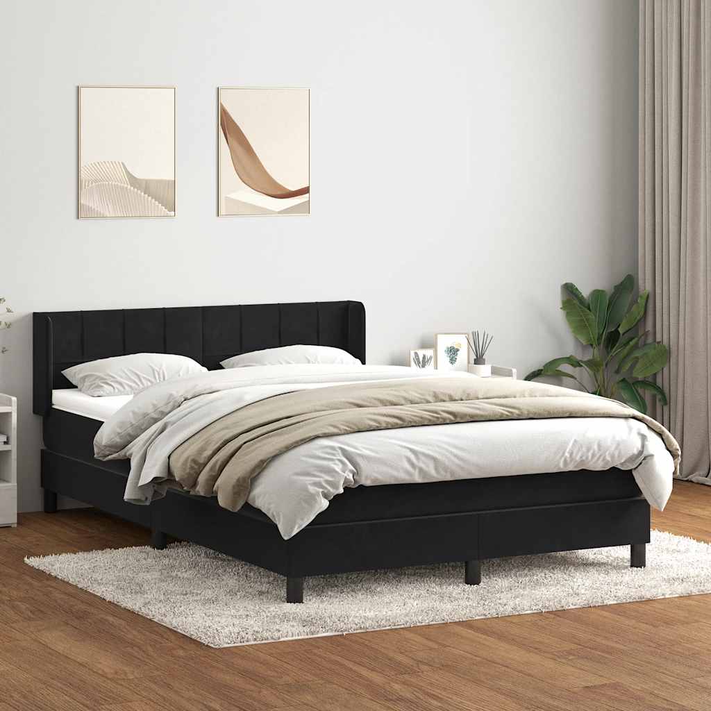 kontinentalseng med madras 160x210 cm fløjl sort