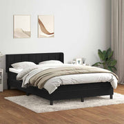 kontinentalseng med madras 160x210 cm fløjl sort