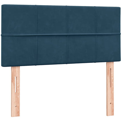 kontinentalseng med madras mørkeblå 80x220 cm fløjl